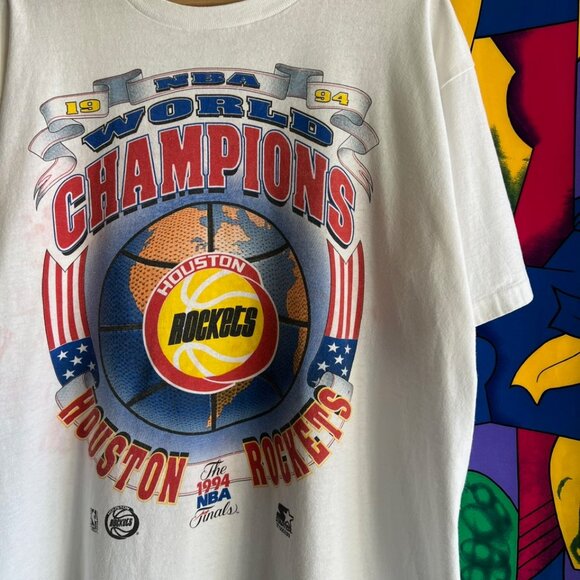 Vintage 1994 NBA Finals Starter Houston Rockets Champs Tee Size L - Picture 1 of 6